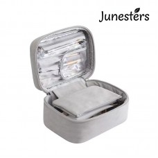 Portable Grey Travel Makeup Bag, for Women Girls